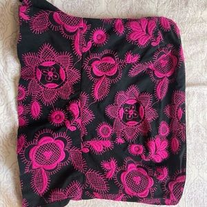 Floral black and pink corset